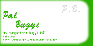 pal bugyi business card