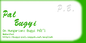 pal bugyi business card
